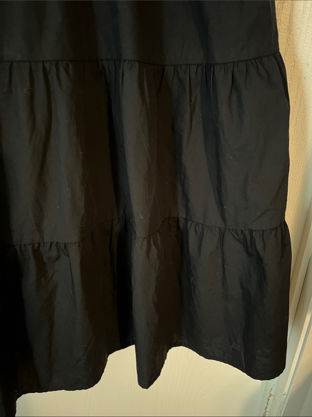 Banana Republic Black Tiered Cotton Mini Dress with Wide Straps NWT Medium - Picture 2 of 13